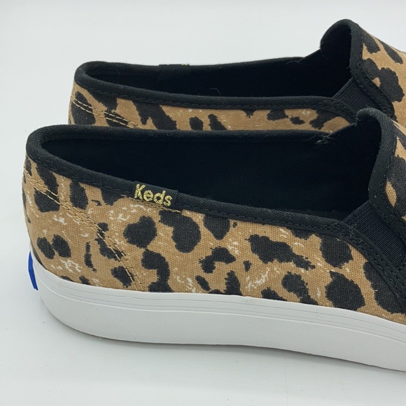 Keds Double Decker Leopard Cheetah Print Sneakers Slip On Shoes Dream Foam - Picture 8 of 9